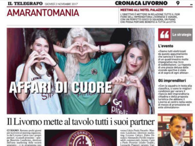 Il Livorno mette al tavolo tutti i suoi partner – Il Telegrafo, Cronaca Livorno, 2 novembre 2017