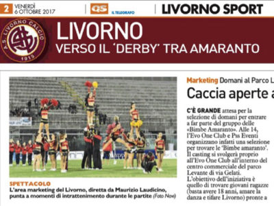 Caccia aperta alle “Bimbe Amaranto” – Il Telegrafo, Livorno Sport, 6 ottobre 2017