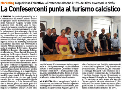 La Confesercenti punta al turismo calcistico – Il Telegrafo, 1 agosto 2018